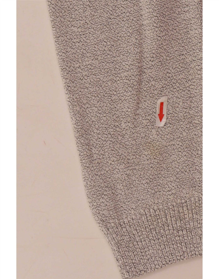 Marks & Spencer Mens Zip Neck Jumper Sweater Large Off White Flecked Cotton