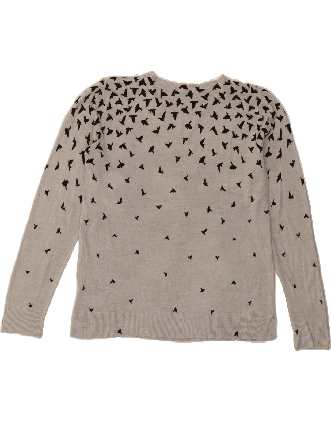 MARKS & SPENCER Womens Crew Neck Jumper Sweater UK 14 Medium Grey Spotted Vintage Marks & Spencer and Second-Hand Marks & Spencer from Messina Hembry 