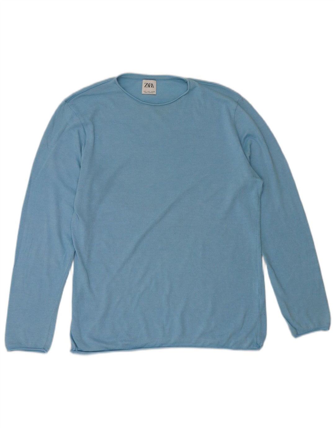 Zara Herren-Pullover mit Rundhalsausschnitt, Größe L, Blau