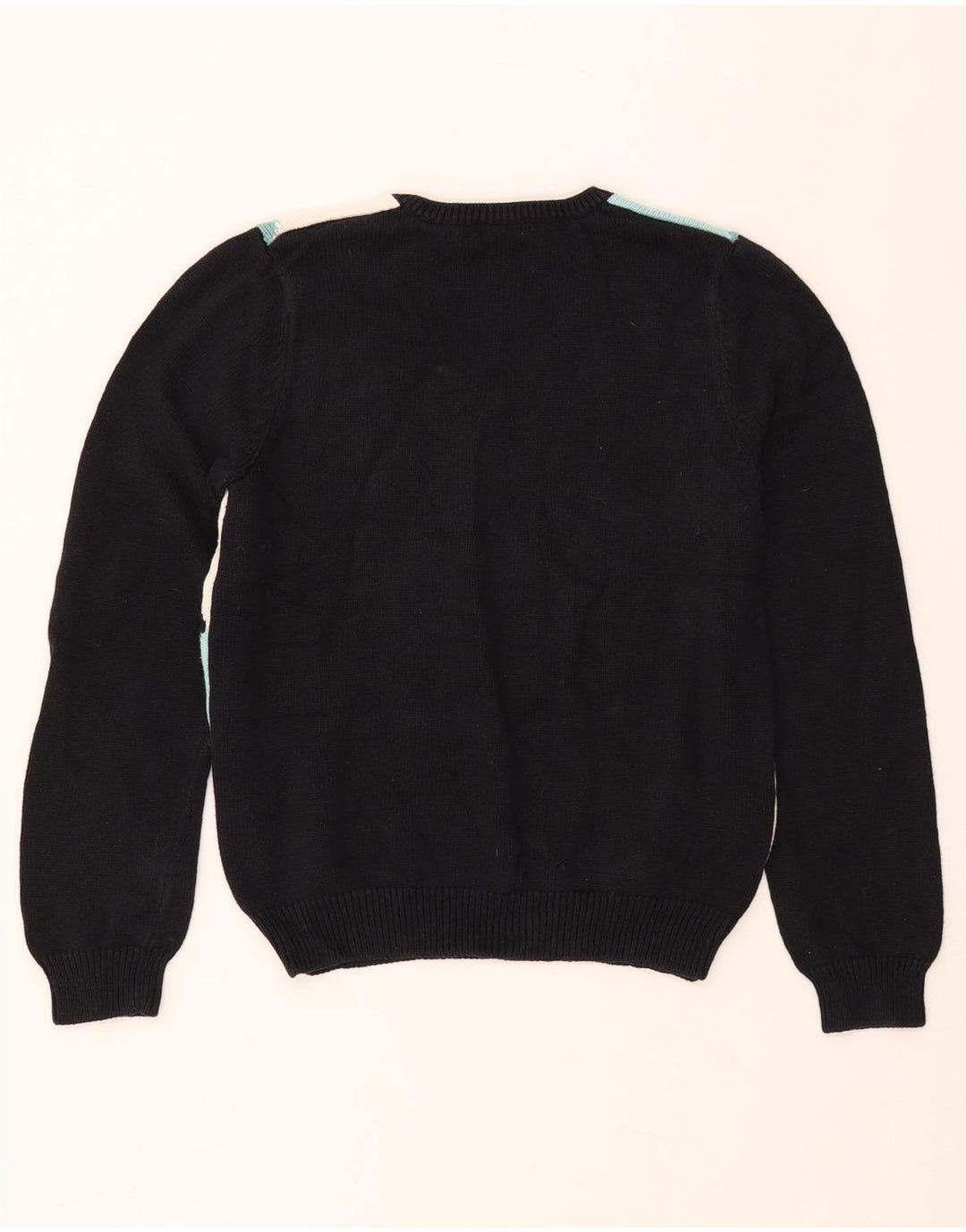 IZOD Dame Golf V-hals sweater UK 12 Medium Black Argyle/Diamond