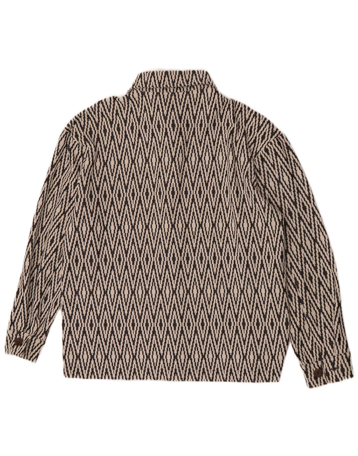 Zara Mens Bomber Jacket UK 38 Medium Black Geometric Cotton