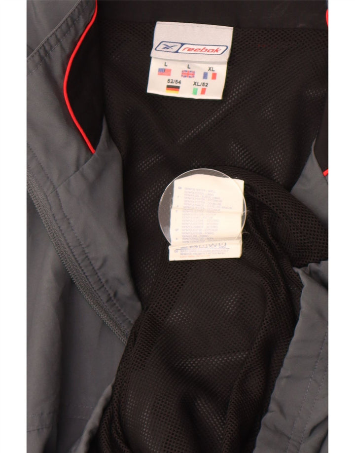 Reebok Regnjakke til mænd UK 40 Large Grå Colourblock Polyester