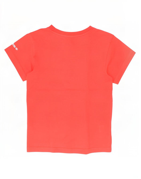 Adidas Girls Graphic T-Shirt Top 4-5 Years Red Cotton