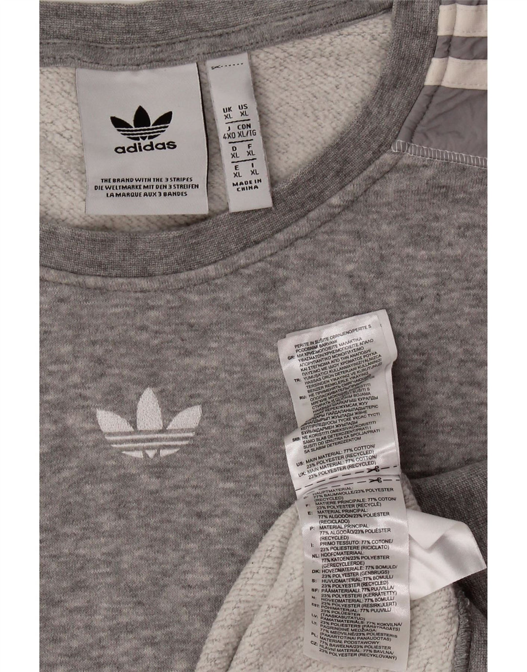 ADIDAS Mens Sweatshirt Jumper XL Grey Flecked Cotton