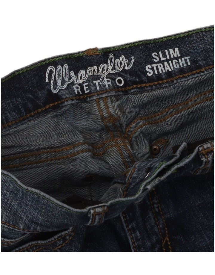 Wrangler Womens Retro Slim Straight Jeans W28 L30 Blue