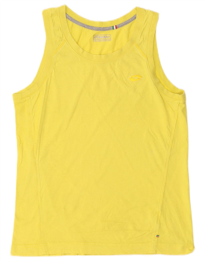 LOTTO Womens Vest Top UK 14 Large Yellow
