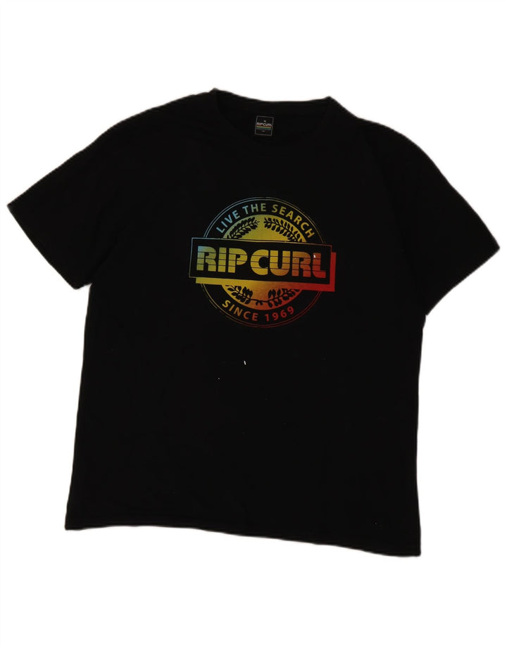 Rip Curl Mens Graphic T-Shirt Top Medium Black Cotton