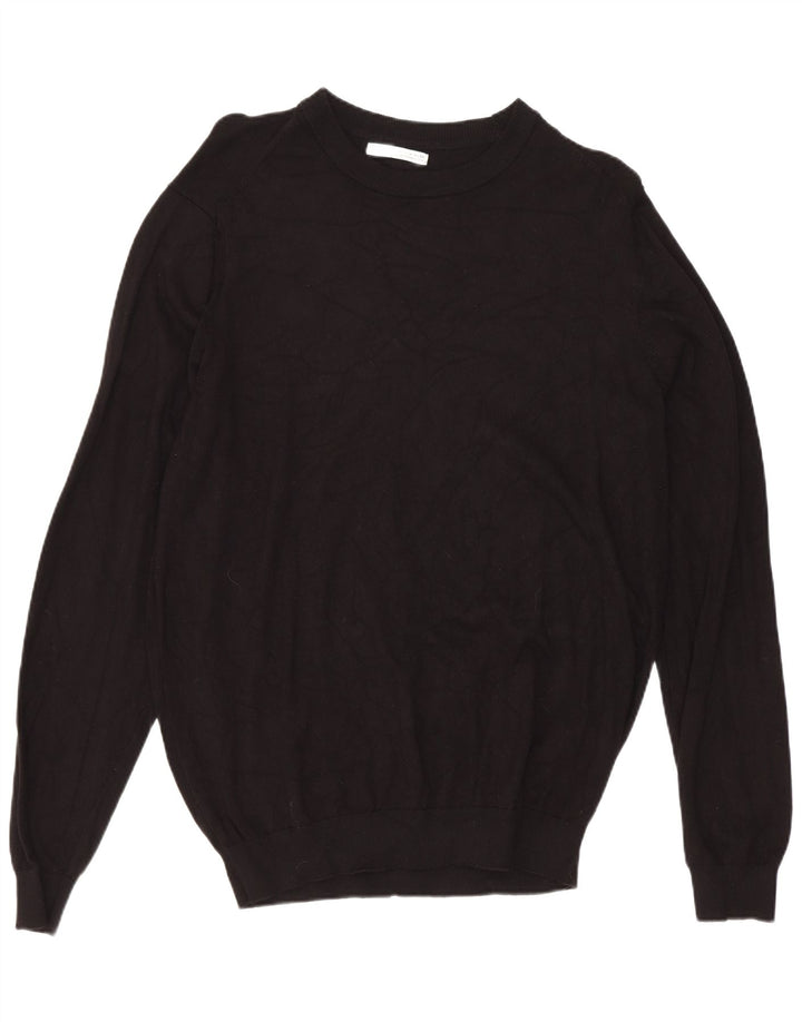 Zara Herre Boat Neck Jumper Sweater Medium Sort