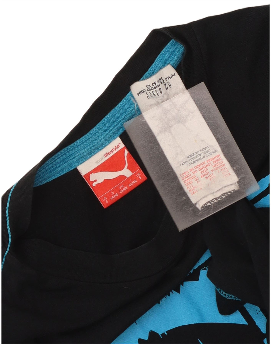 Puma Mens Graphic T-Shirt Top Small Black Cotton