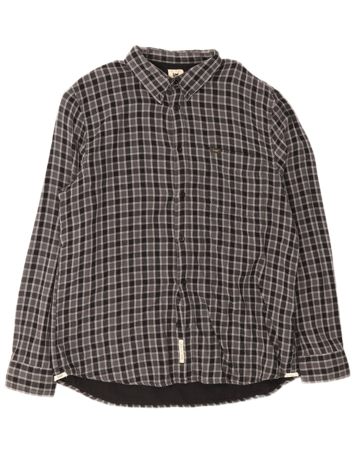 Lee Mens Lumberjack Regular Fit Flannel Shirt 2XL Grey Check Cotton