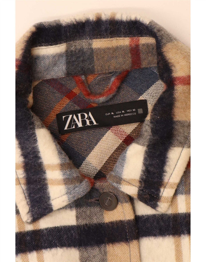 Zara Womens Oversized Lumberjack Flannel Shirt UK 18 XL Multicoloured Check
