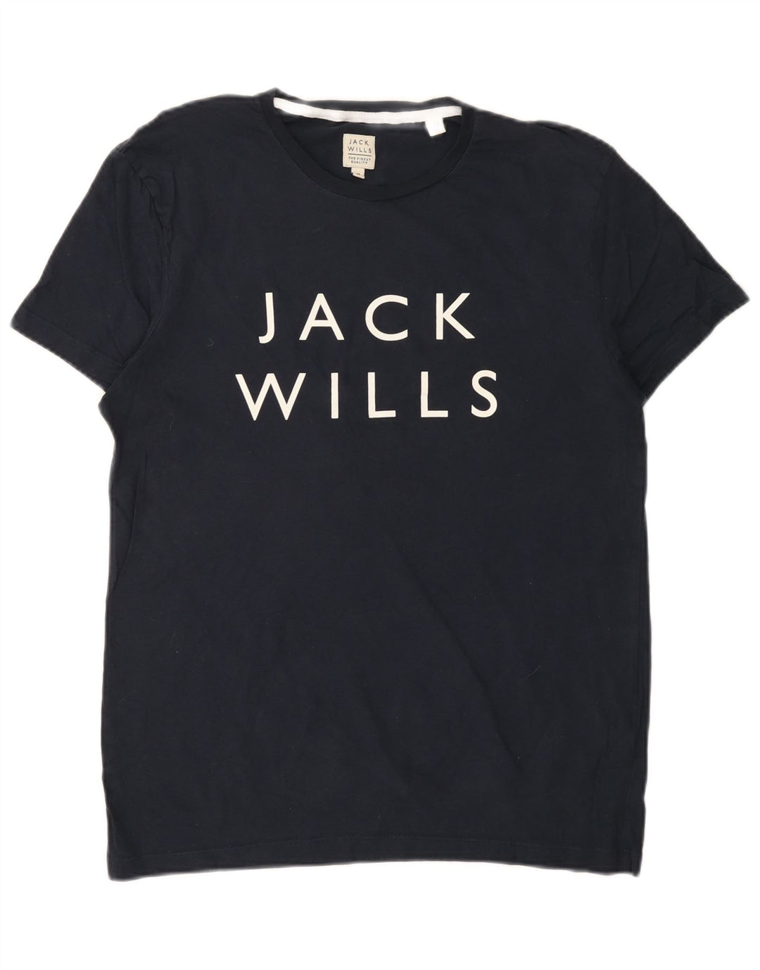 JACK WILLS Mens Graphic T-Shirt Top Medium Navy Blue Cotton