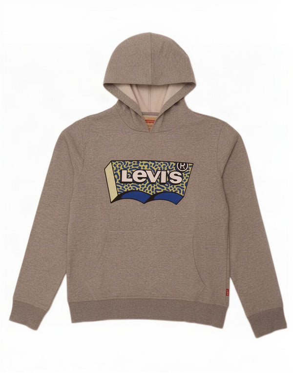 Maglione con cappuccio grafico Levi's per ragazzi 13-14 anni in cotone grigio