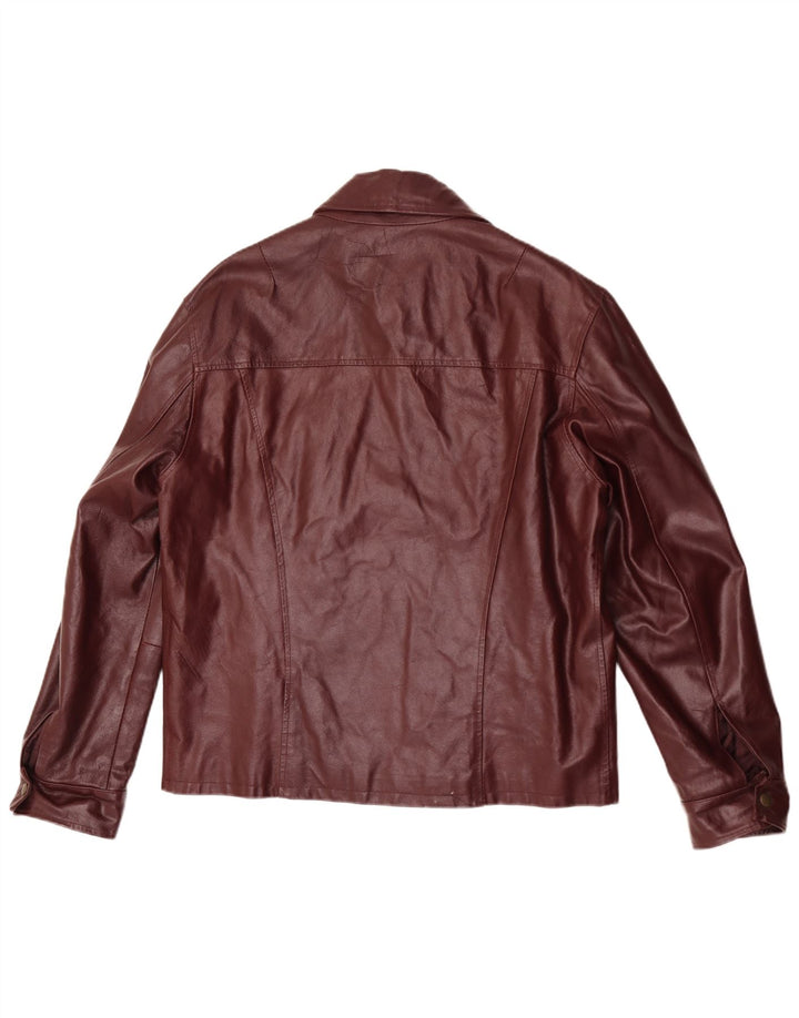 Vintage Mens Leather Jacket UK 40 Large Burgundy