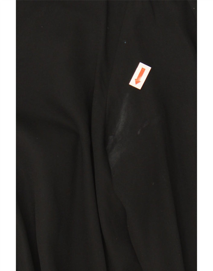 Zara Womens Long Sleeve Front Tie Blouse Top UK 10 Small Black Polyester
