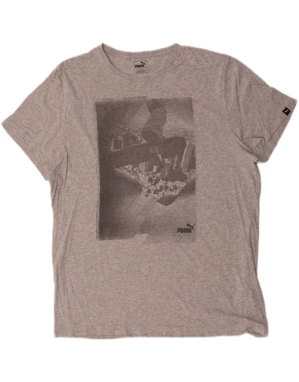 Puma Mens Graphic T-Shirt Top 2XL Grey Cotton
