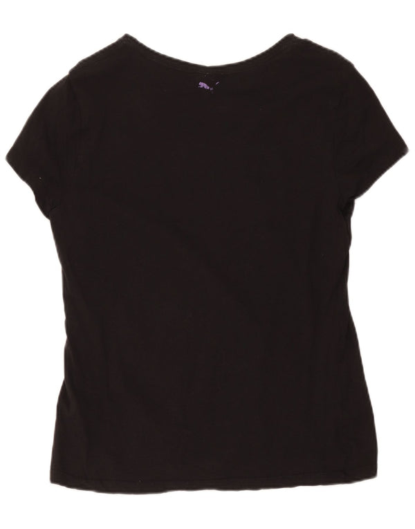 Puma Womens Graphic T-Shirt Top UK 14 Large Black Cotton