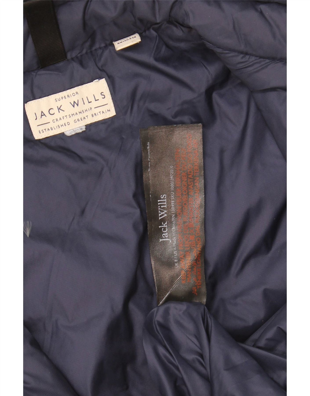 JACK WILLS Womens Padded Jacket UK 8 Small Navy Blue Polyester