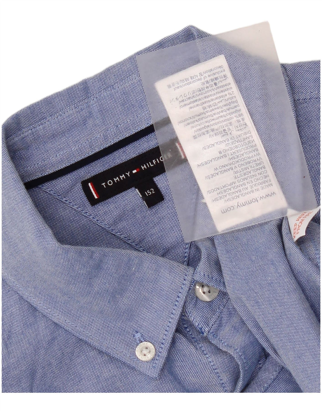 Tommy Hilfiger Boys Shirt 11-12 Years Blue Cotton