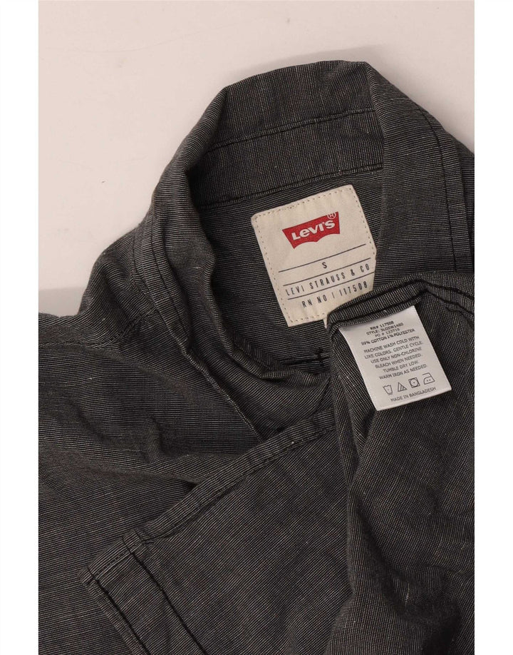 Levi's Mens Short Sleeve Shirt Small Grey Flecked Cotton