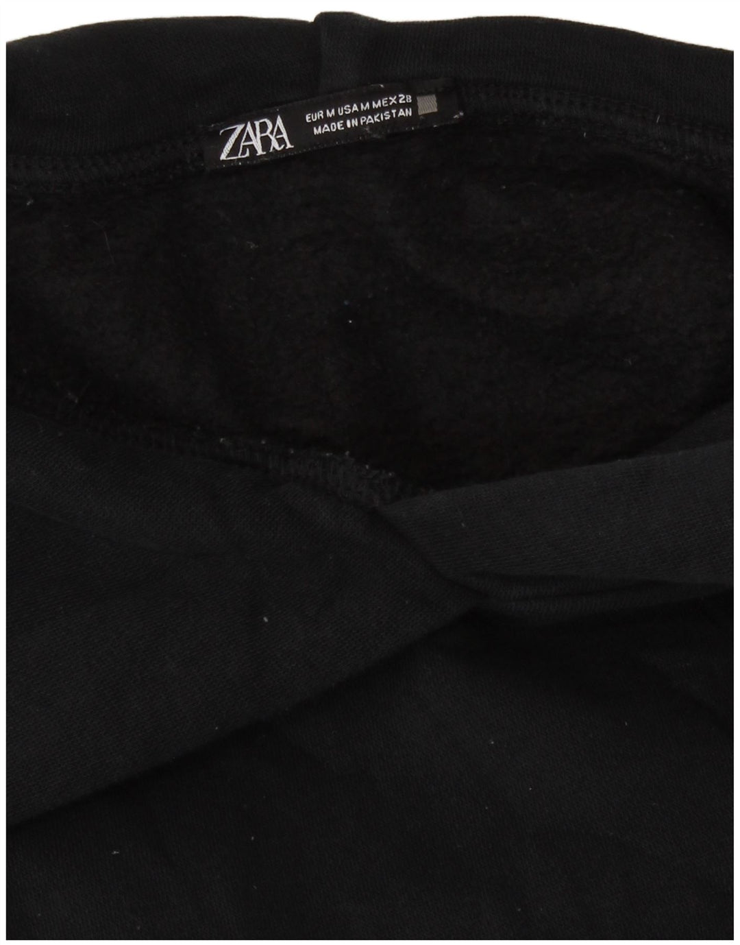 Zara Womens Oversized Hoodie Jumper UK 14 Medium Black Cotton