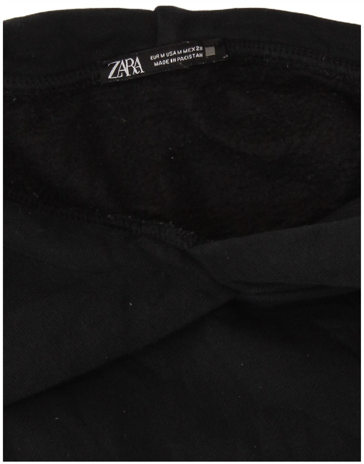 Zara Womens Oversized Hoodie Jumper UK 14 Medium Black Cotton