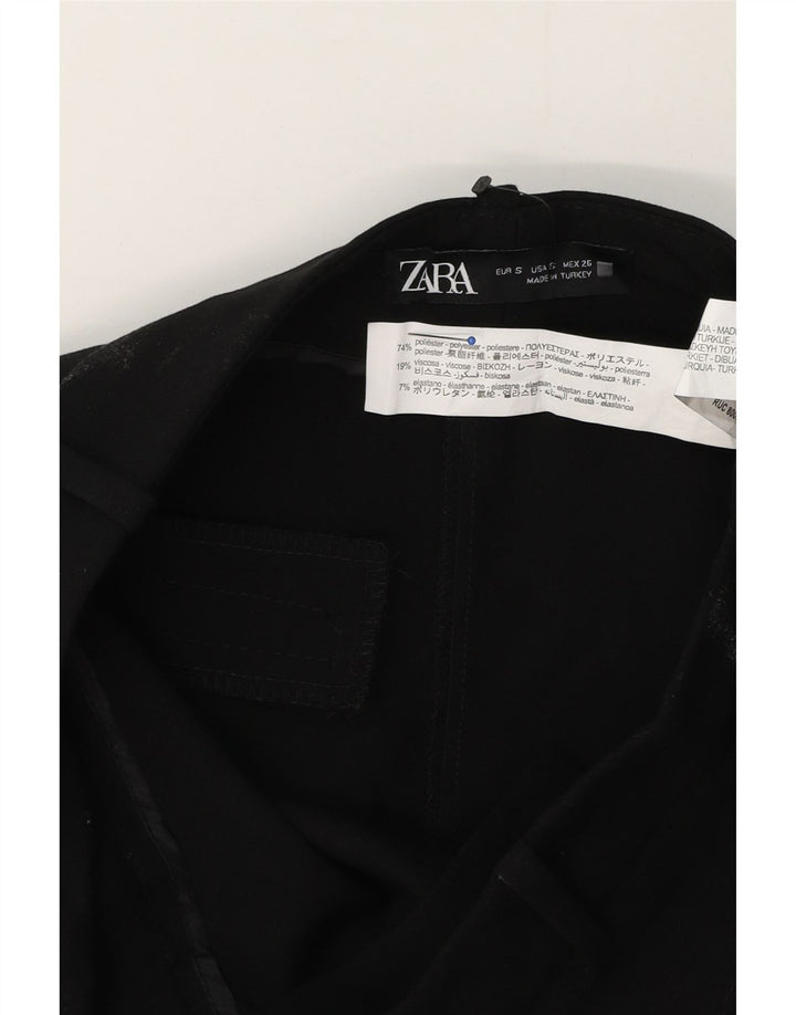 Zara Womens Bootcut Chino Trousers Small W26 L31 Black Polyester