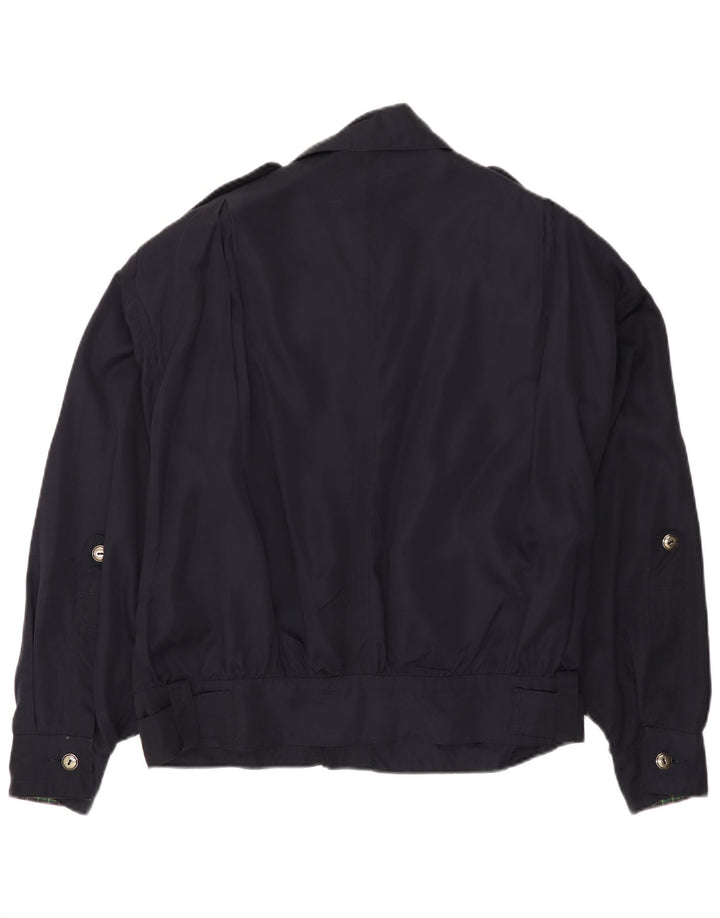 REPORTER Mens Military Bomber Jacket IT 48 Medium Navy Blue Cotton