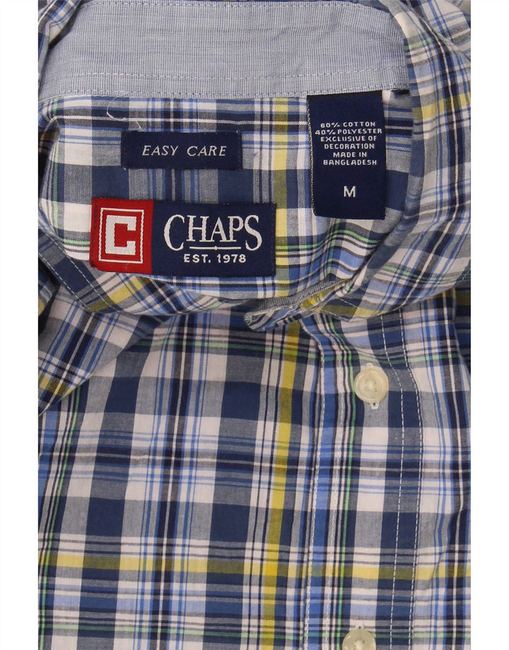 Chaps Ανδρικό πουκάμισο Easy Care Medium Blue Check Cotton