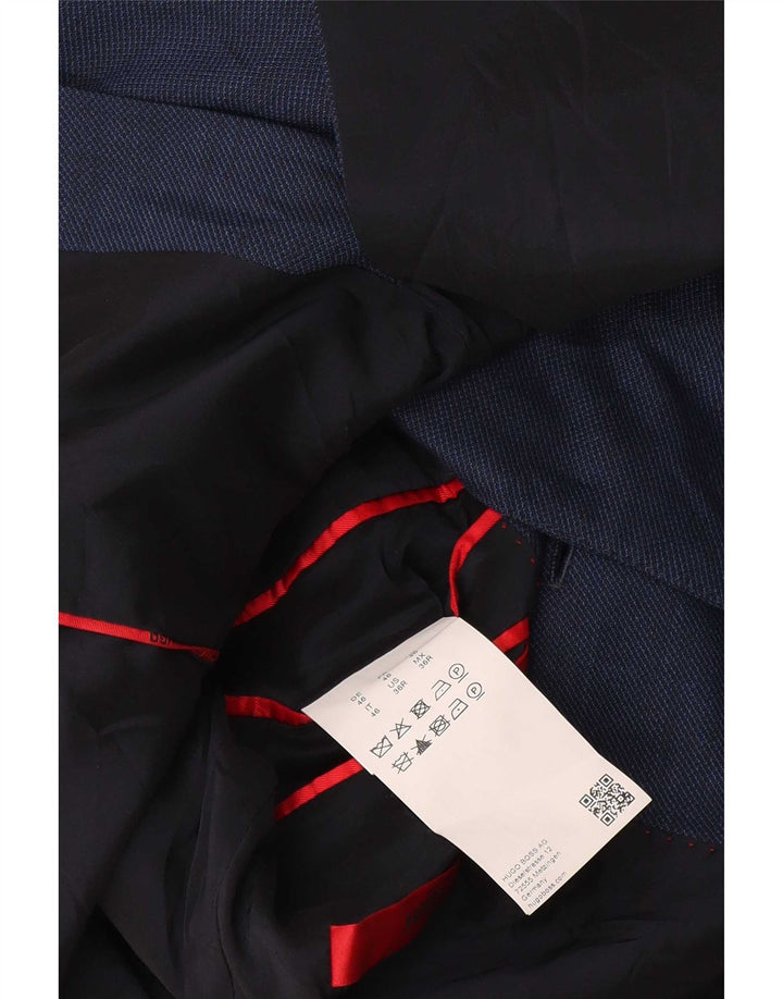 Hugo Boss Chaqueta tipo blazer de 2 botones para hombre EU 46 Small Azul marino Lana virgen
