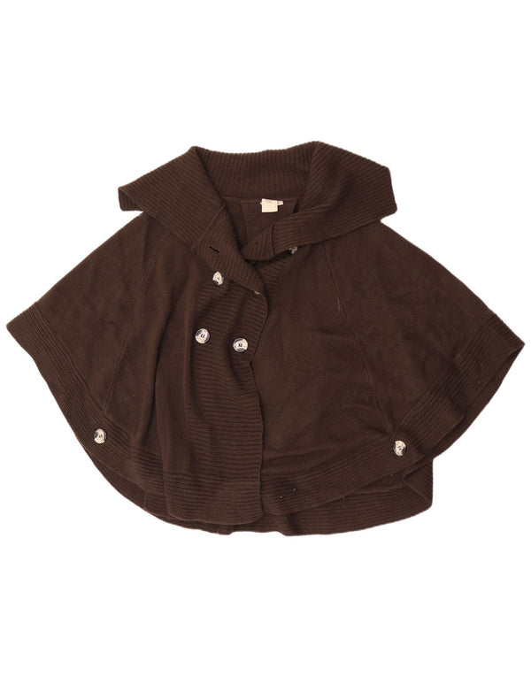 Cotton Traders Womens Poncho Cardigan Sweater UK 26/28 5XL Brown Acrylic