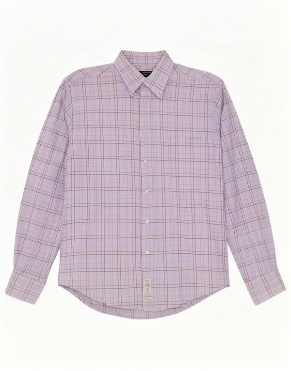 Camisa masculina Sergio Tacchini algodão xadrez azul médio