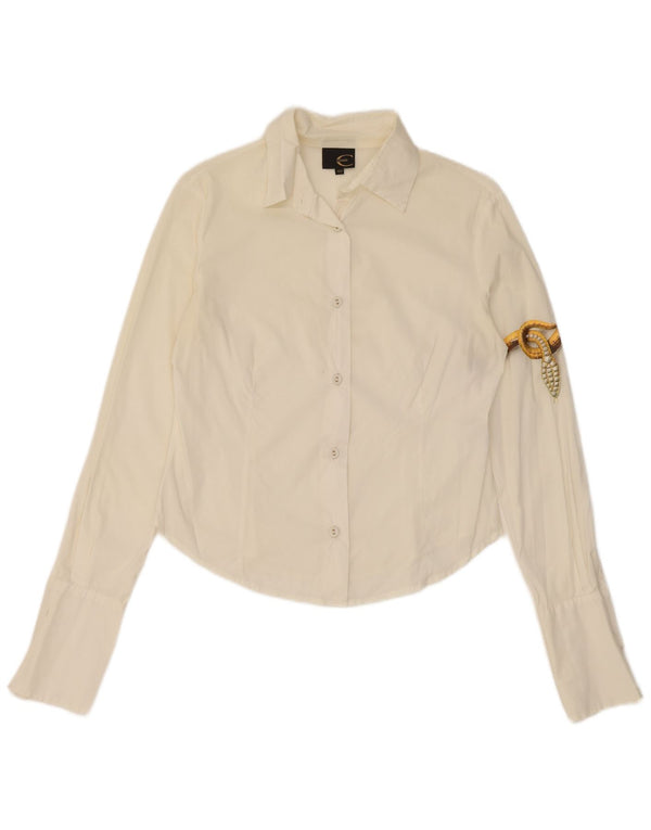 Camicia grafica da donna Just Cavalli IT 40 Small Cotone bianco