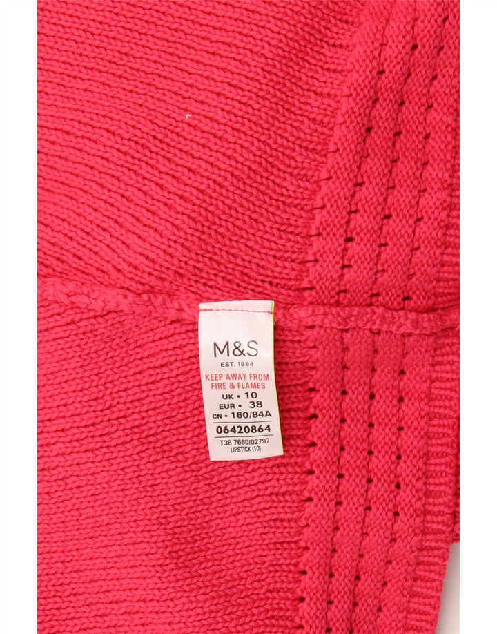 Marks & Spencer Womens Crew Neck Jumper Sweater UK 10 Small Pink