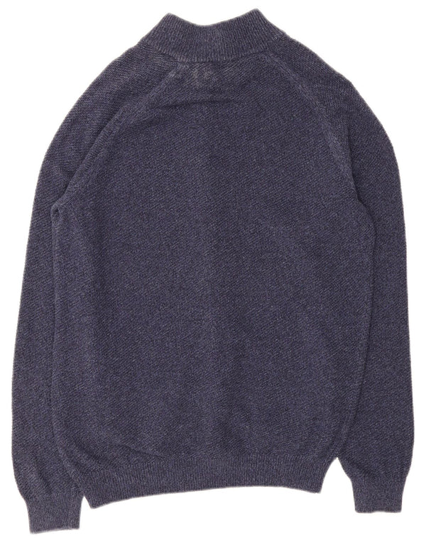 Massimo Dutti Herre Cardigan Sweater Stor Marineblå Bomuld