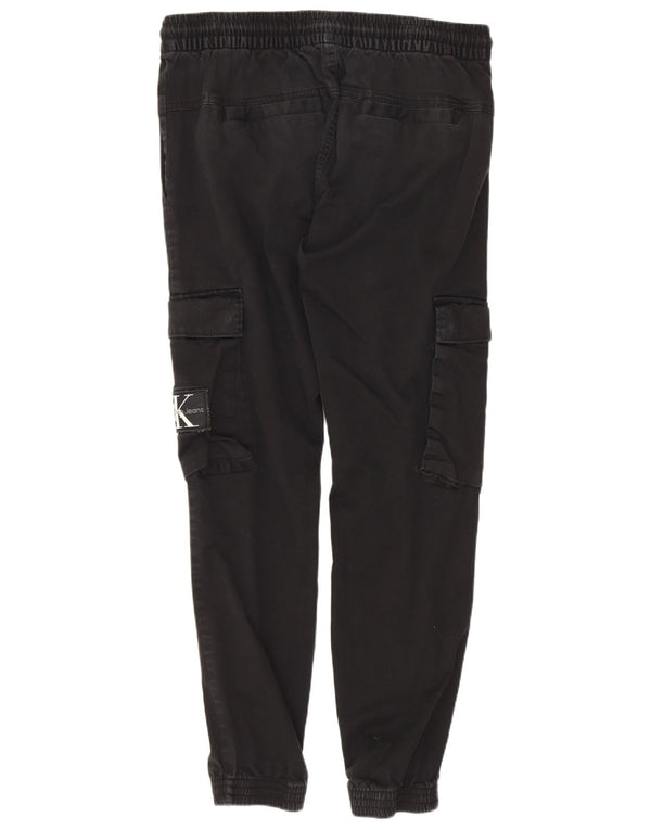 Calvin Klein Womens Joggers Cargo Trousers Medium W30 L28 Black Cotton