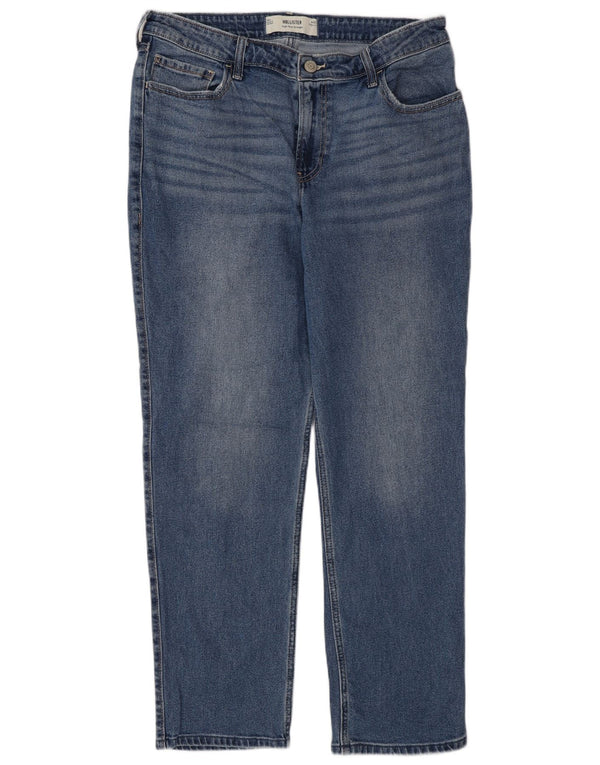 Hollister Damen High Rise Straight Jeans US 14 Large W32 L30 Blau