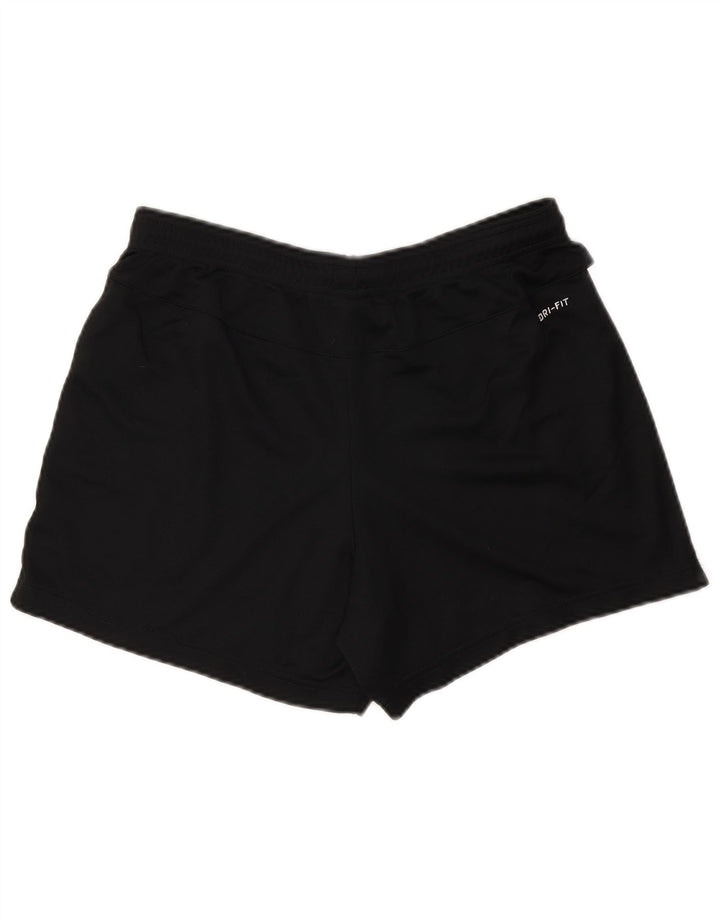 NIKE Womens Dri Fit Sport Shorts UK 14 Medium Black Colourblock Polyester