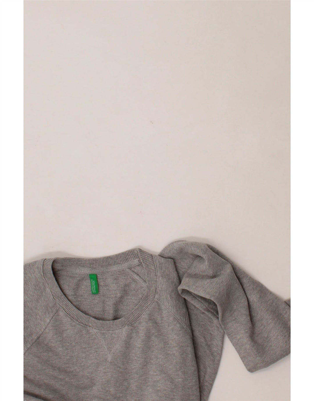 BENETTON Womens Sweatshirt Jumper UK 14 Medium Grey Cotton Vintage Benetton and Second-Hand Benetton from Messina Hembry 