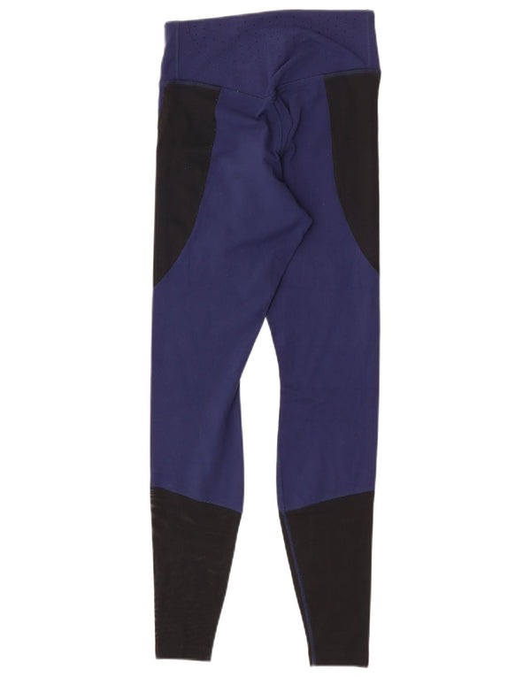 Женские леггинсы Nike Dri Fit UK 6 XS, темно-синие, нейлон с цветными блоками