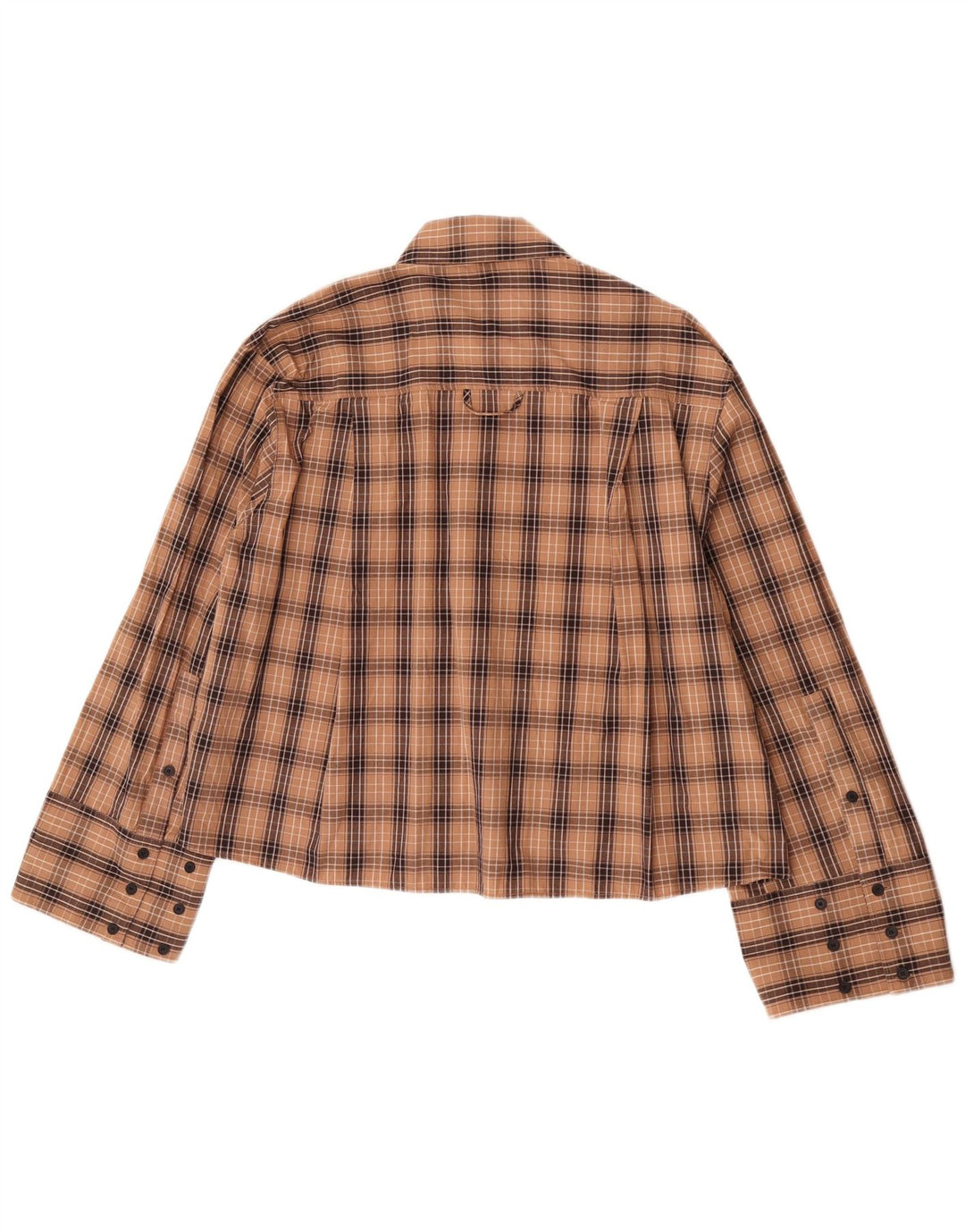 Zara Womens Oversized Shirt UK 10 Small Brown Check Cotton