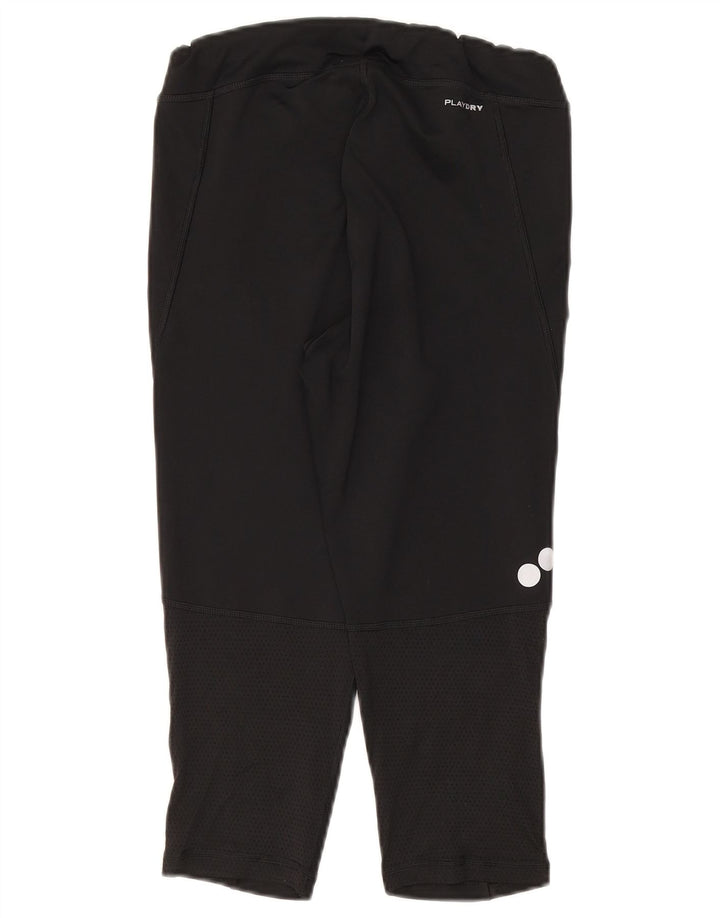 Reebok Dame Capri Leggings UK 8/10 Small Black Polyester