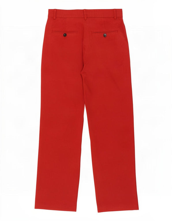 Zara Dame Højtalje Loose Fit Casual Bukser XS W25 L28 Rød