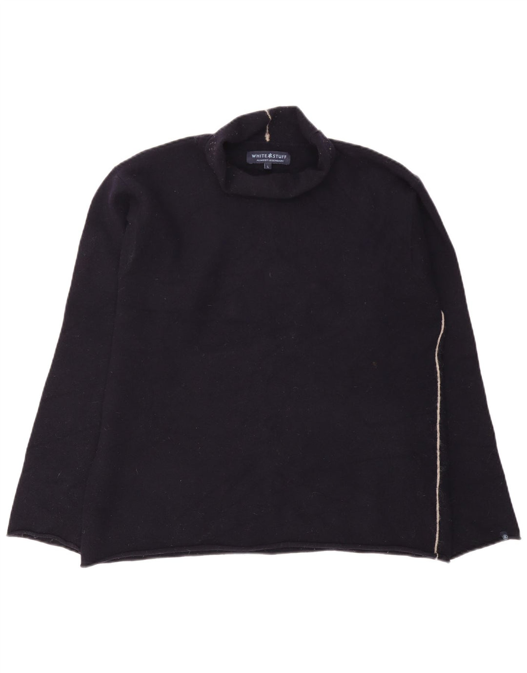White Stuff Rollkragenpullover für Damen, UK 16, Größe L, marineblaue Wolle