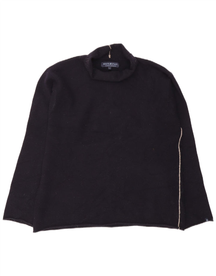 White Stuff Rollkragenpullover für Damen, UK 16, Größe L, marineblaue Wolle