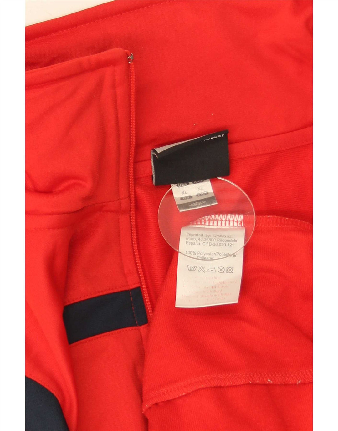 Umbro Mens Tracksuit Top Jacket XL Red Colourblock Polyester