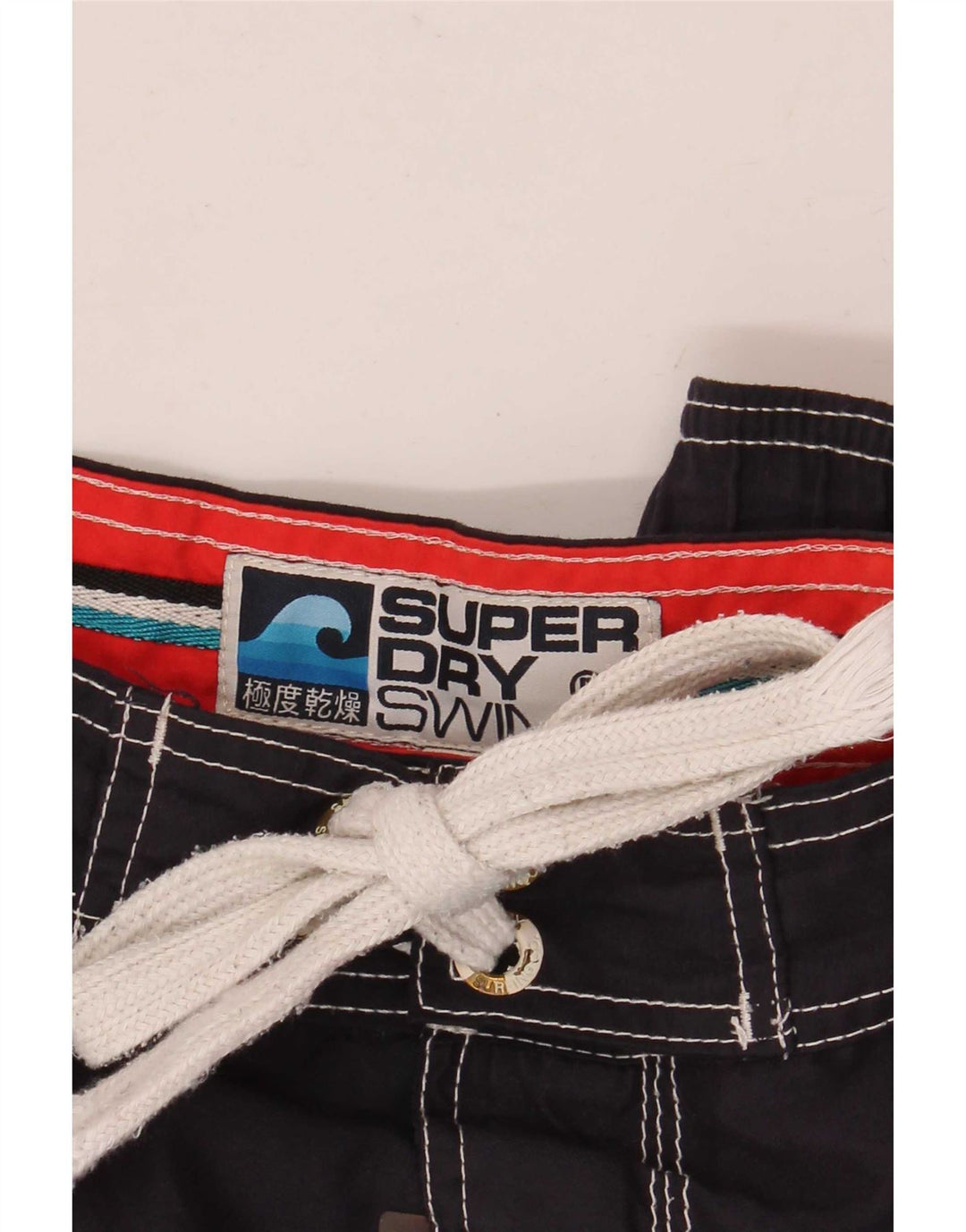 Superdry Mens Graphic Swimming Shorts Medium Navy Blue Polyester
