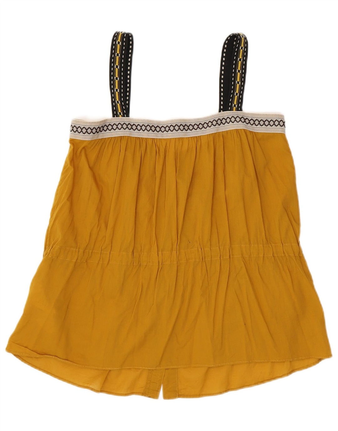 Marlboro Classics Dame Crop Cami Top EU 38 Medium Gul Geometrisk Bomuld