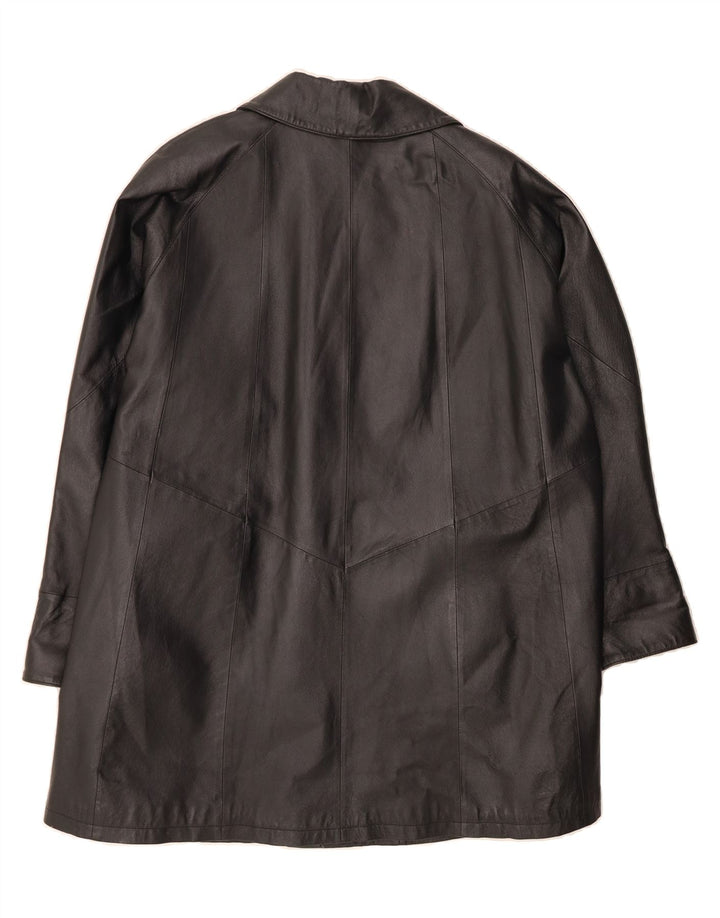 AVITANO Womens Oversized Leather Coat EU 42 Large Black Leather Vintage Avitano and Second-Hand Avitano from Messina Hembry 