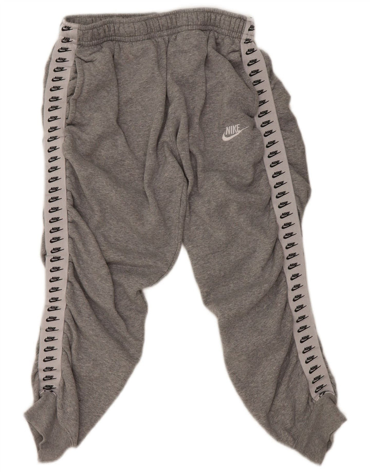 NIKE Womens Graphic Full Tracksuit UK 14 Medium  Grey Colourblock Cotton
